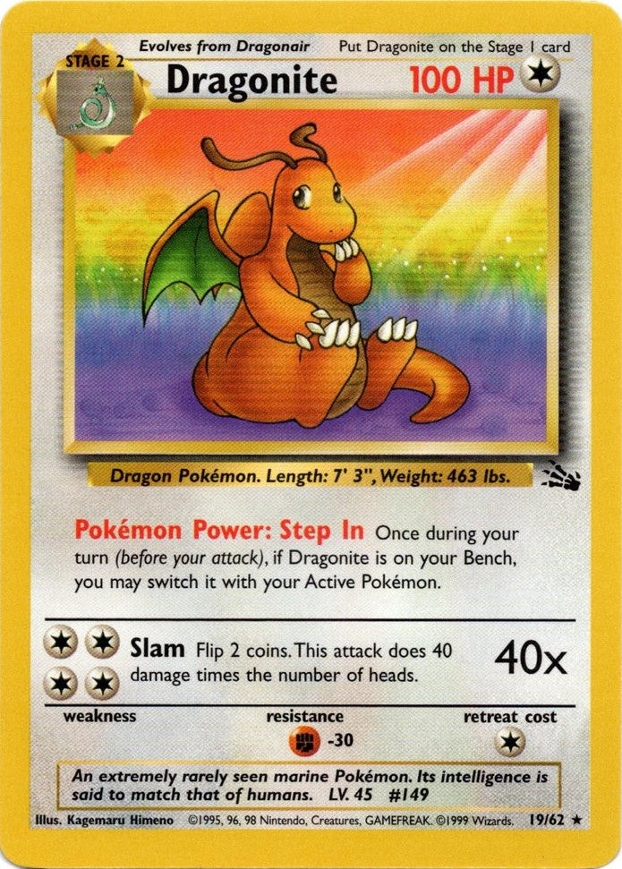 Dragonite (19/62) [Fossil Unlimited] | Dragon's Lair Comics and Fantasy Houston TX