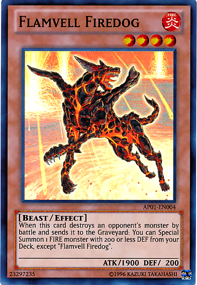 Flamvell Firedog [AP01-EN004] Super Rare | Dragon's Lair Comics and Fantasy Houston TX