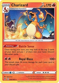 Charizard (025/185) (Cracked Ice Holo) (Theme Deck Exclusive) [Sword & Shield: Vivid Voltage] | Dragon's Lair Comics and Fantasy Houston TX