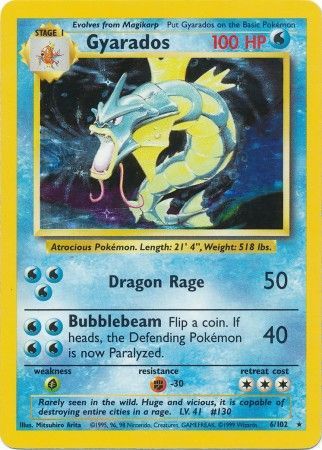 Gyarados (6/102) [Base Set Unlimited] | Dragon's Lair Comics and Fantasy Houston TX