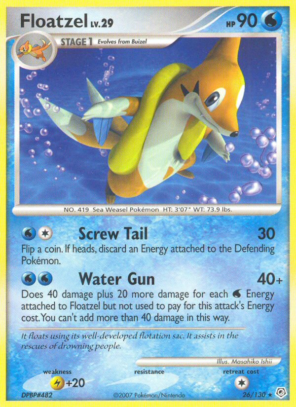 Floatzel (26/130) [Diamond & Pearl: Base Set] | Dragon's Lair Comics and Fantasy Houston TX