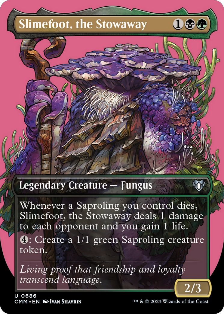 Slimefoot, the Stowaway (Borderless Profile) [Commander Masters] | Dragon's Lair Comics and Fantasy Houston TX