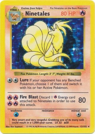 Ninetales (12/102) [Base Set Shadowless Unlimited] | Dragon's Lair Comics and Fantasy Houston TX