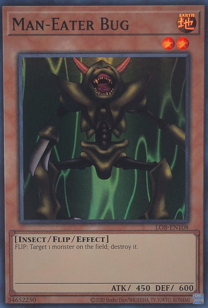 Man-Eater Bug (25th Anniversary) [LOB-EN108] Super Rare | Dragon's Lair Comics and Fantasy Houston TX