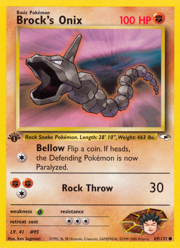 Brock's Onix (69/132) [Gym Heroes 1st Edition] | Dragon's Lair Comics and Fantasy Houston TX