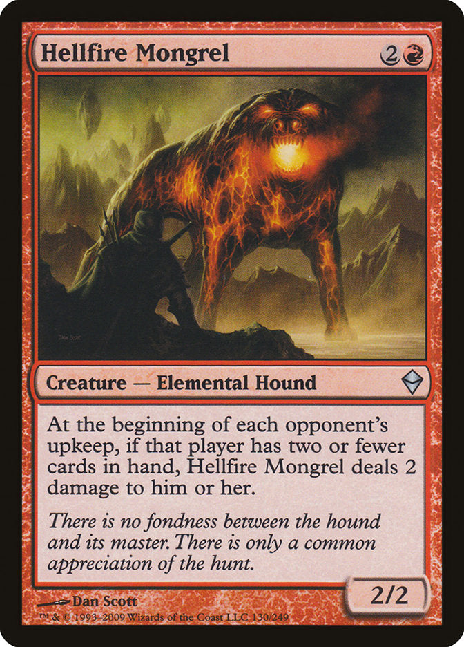 Hellfire Mongrel [Zendikar] | Dragon's Lair Comics and Fantasy Houston TX