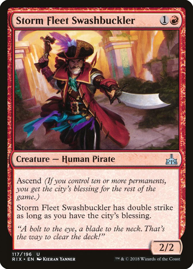 Storm Fleet Swashbuckler [Rivals of Ixalan] | Dragon's Lair Comics and Fantasy Houston TX