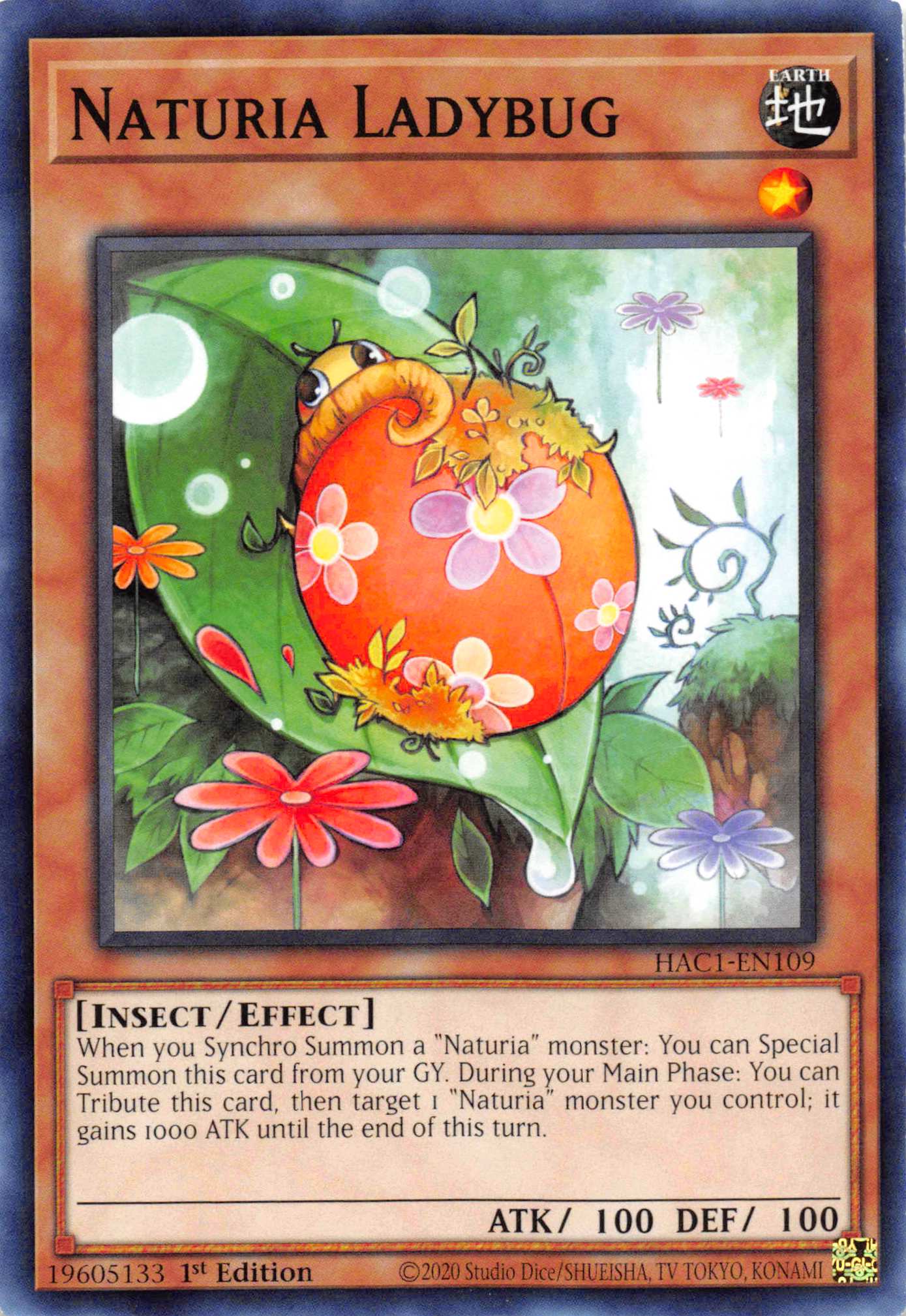 Naturia Ladybug (Duel Terminal) [HAC1-EN109] Parallel Rare | Dragon's Lair Comics and Fantasy Houston TX