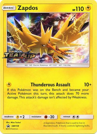 Zapdos (SM159) (Staff) [Sun & Moon: Black Star Promos] | Dragon's Lair Comics and Fantasy Houston TX
