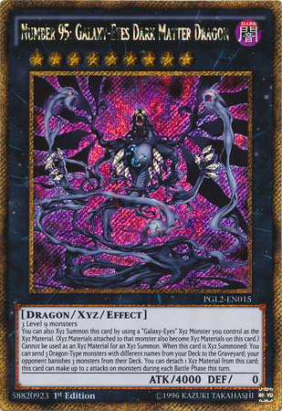 Number 95: Galaxy-Eyes Dark Matter Dragon [PGL2-EN015] Gold Secret Rare | Dragon's Lair Comics and Fantasy Houston TX