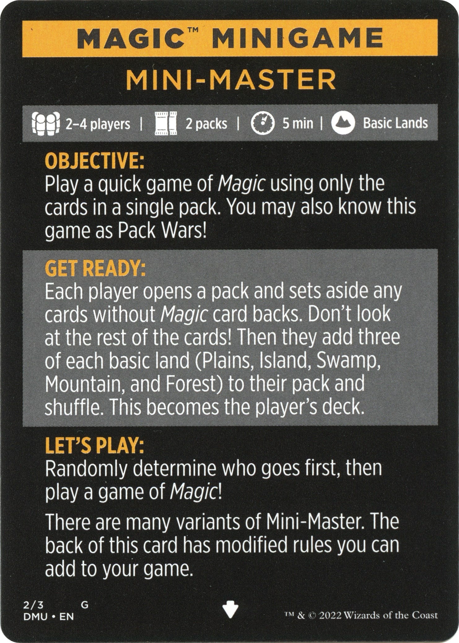 Mini-Master (Magic Minigame) [Dominaria United Minigame] | Dragon's Lair Comics and Fantasy Houston TX