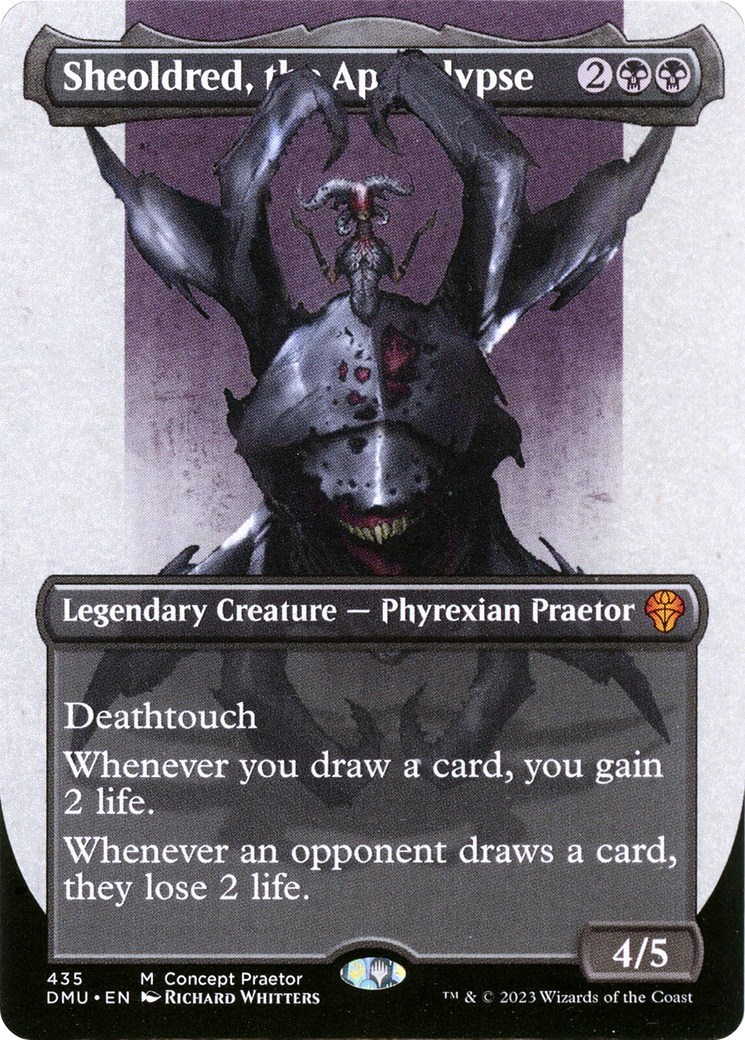 Sheoldred, the Apocalypse (Borderless Concept Praetors) [Phyrexia: All Will Be One] | Dragon's Lair Comics and Fantasy Houston TX
