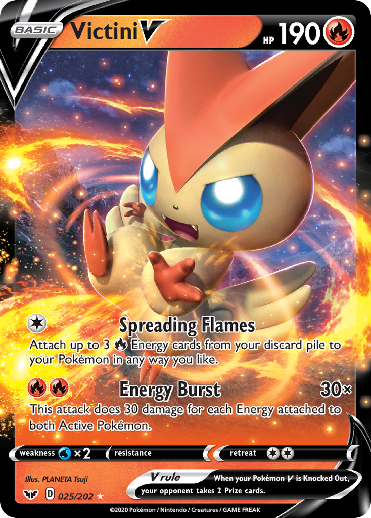 Victini V (025/202) [Sword & Shield: Base Set] | Dragon's Lair Comics and Fantasy Houston TX