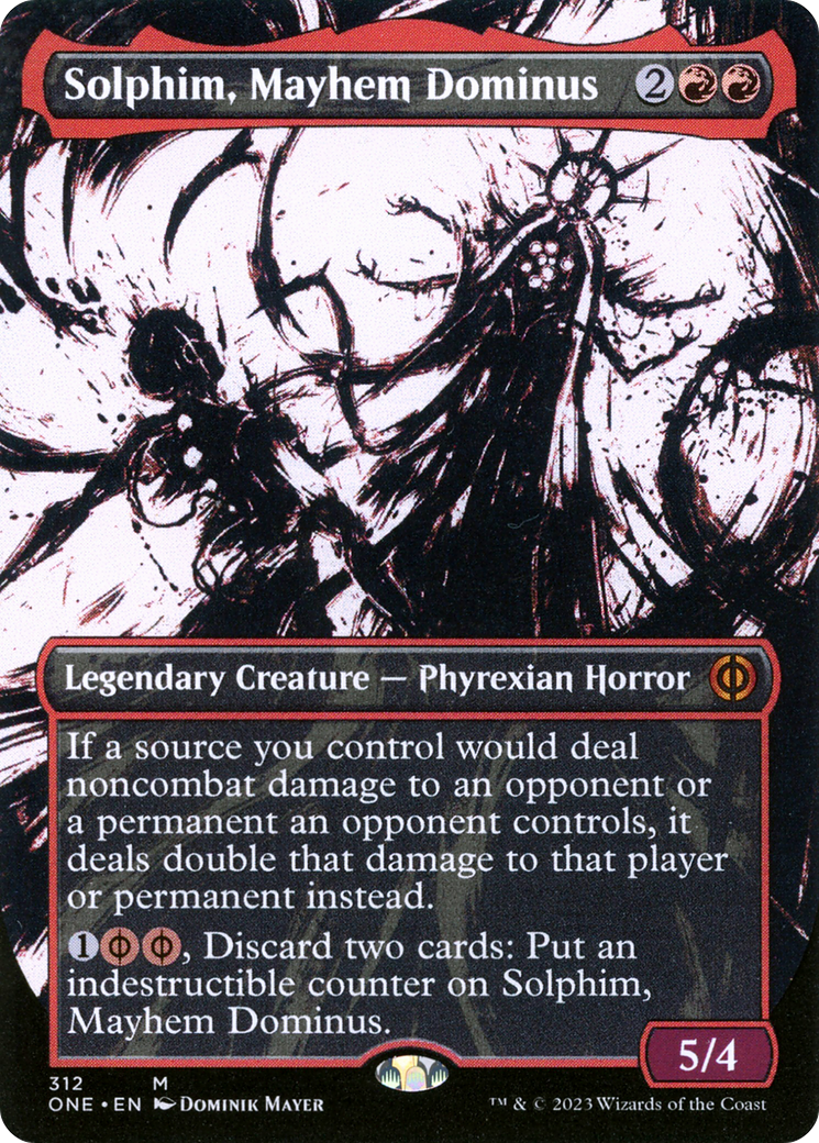 Solphim, Mayhem Dominus (Borderless Ichor) [Phyrexia: All Will Be One] | Dragon's Lair Comics and Fantasy Houston TX