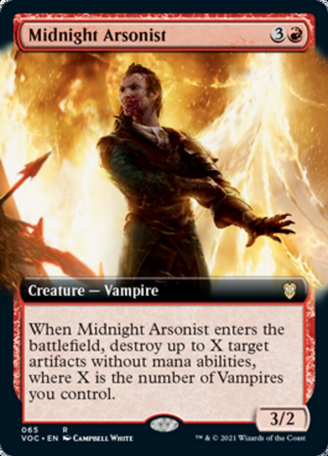 Midnight Arsonist (Extended Art) [Innistrad: Crimson Vow Commander] | Dragon's Lair Comics and Fantasy Houston TX