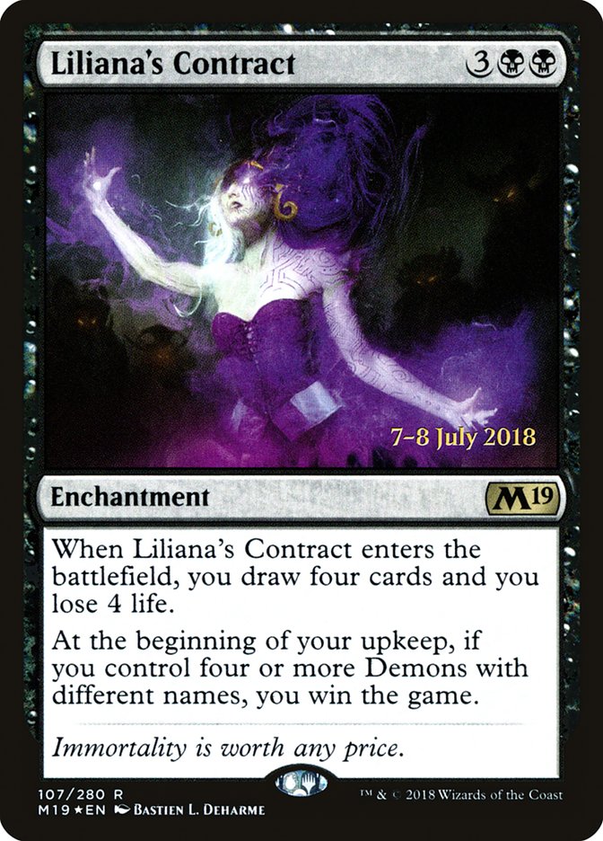 Liliana's Contract [Core Set 2019 Prerelease Promos] | Dragon's Lair Comics and Fantasy Houston TX