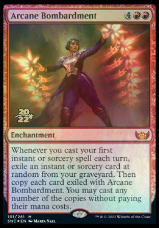 Arcane Bombardment [Streets of New Capenna Prerelease Promos] | Dragon's Lair Comics and Fantasy Houston TX