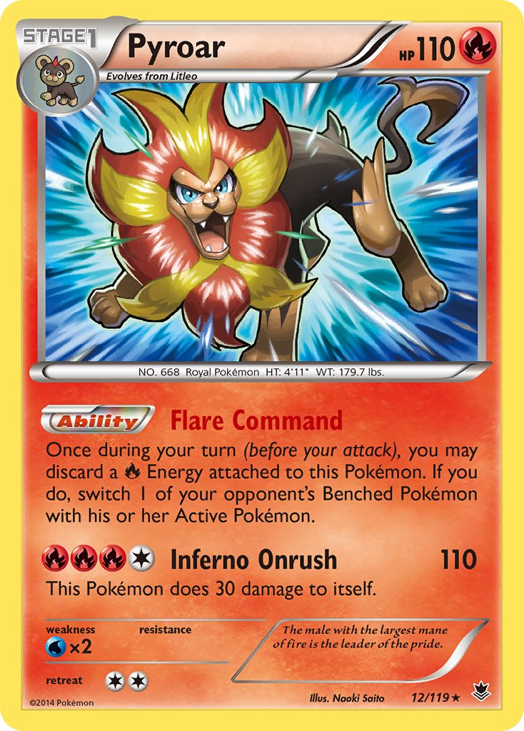 Pyroar (12/119) (Theme Deck Exclusive) [XY: Phantom Forces] | Dragon's Lair Comics and Fantasy Houston TX