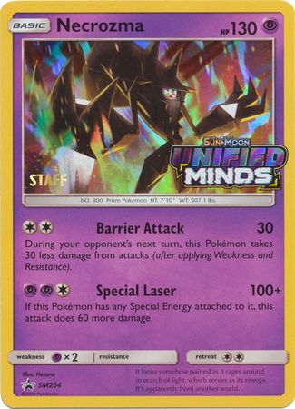 Necrozma (SM204) (Staff Prerelease Promo) [Sun & Moon: Black Star Promos] | Dragon's Lair Comics and Fantasy Houston TX