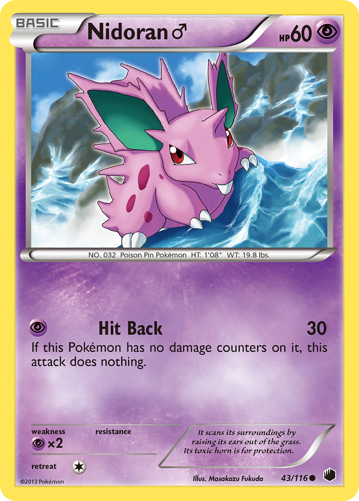 Nidoran (43/116) (Male) [Black & White: Plasma Freeze] | Dragon's Lair Comics and Fantasy Houston TX