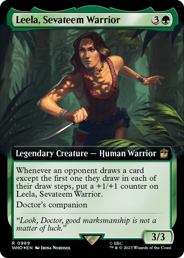Leela, Sevateem Warrior (Extended Art) (Surge Foil) [Doctor Who] | Dragon's Lair Comics and Fantasy Houston TX