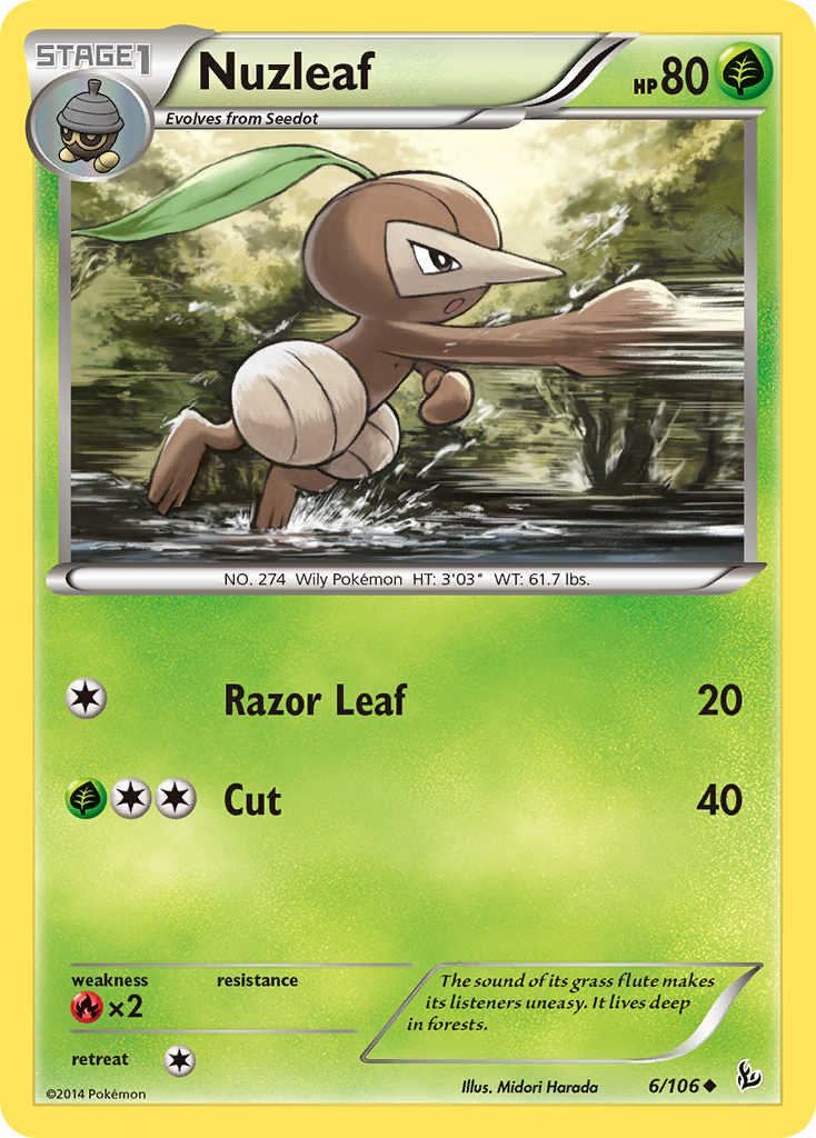 Nuzleaf (6/106) [XY: Flashfire] | Dragon's Lair Comics and Fantasy Houston TX