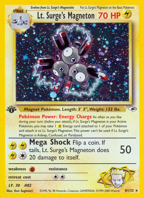 Lt. Surge's Magneton (8/132) [Gym Heroes 1st Edition] | Dragon's Lair Comics and Fantasy Houston TX