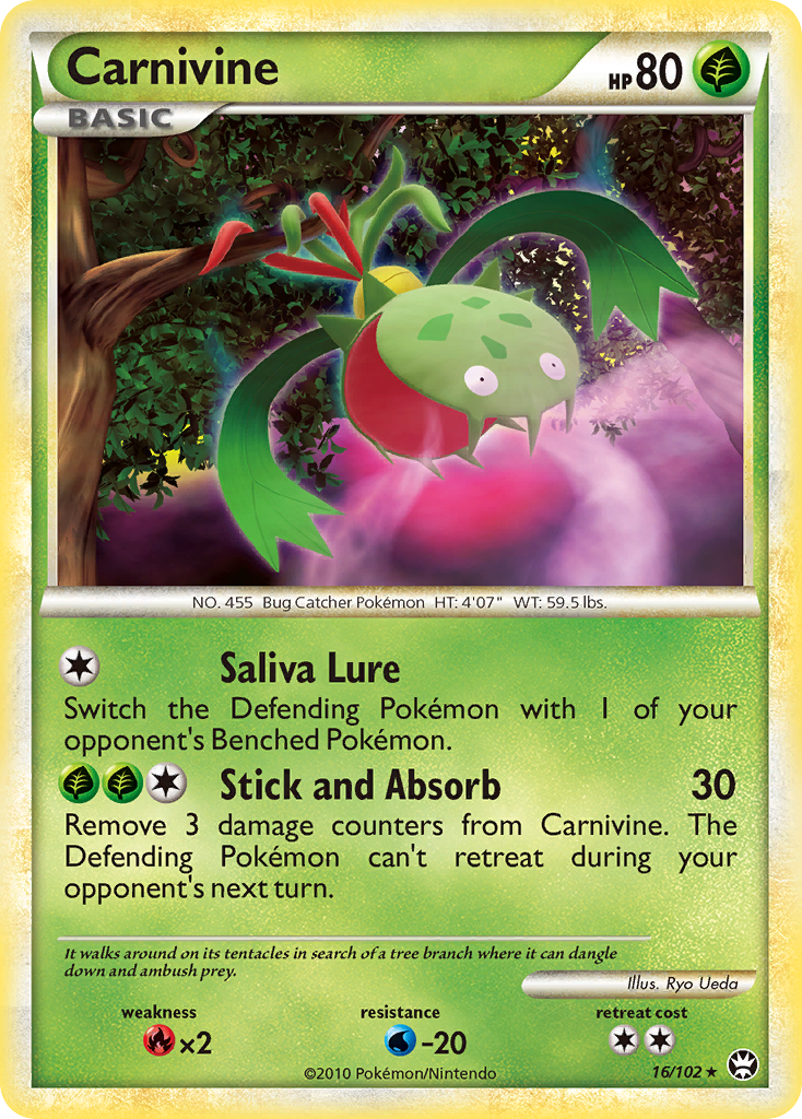 Carnivine (16/102) [HeartGold & SoulSilver: Triumphant] | Dragon's Lair Comics and Fantasy Houston TX