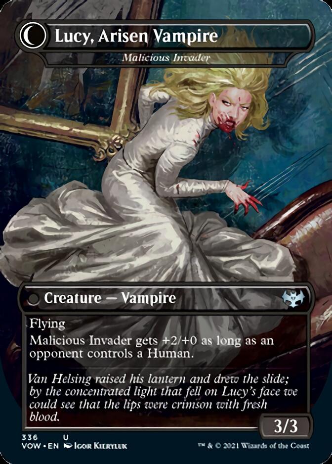 Innocent Traveler // Malicious Invader - Lucy Westenra // Lucy, Arisen Vampire [Innistrad: Crimson Vow] | Dragon's Lair Comics and Fantasy Houston TX