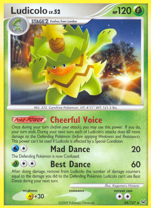 Ludicolo (34/127) [Platinum: Base Set] | Dragon's Lair Comics and Fantasy Houston TX