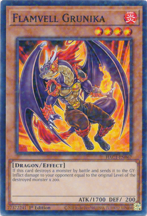 Flamvell Grunika (Duel Terminal) [HAC1-EN067] Common | Dragon's Lair Comics and Fantasy Houston TX