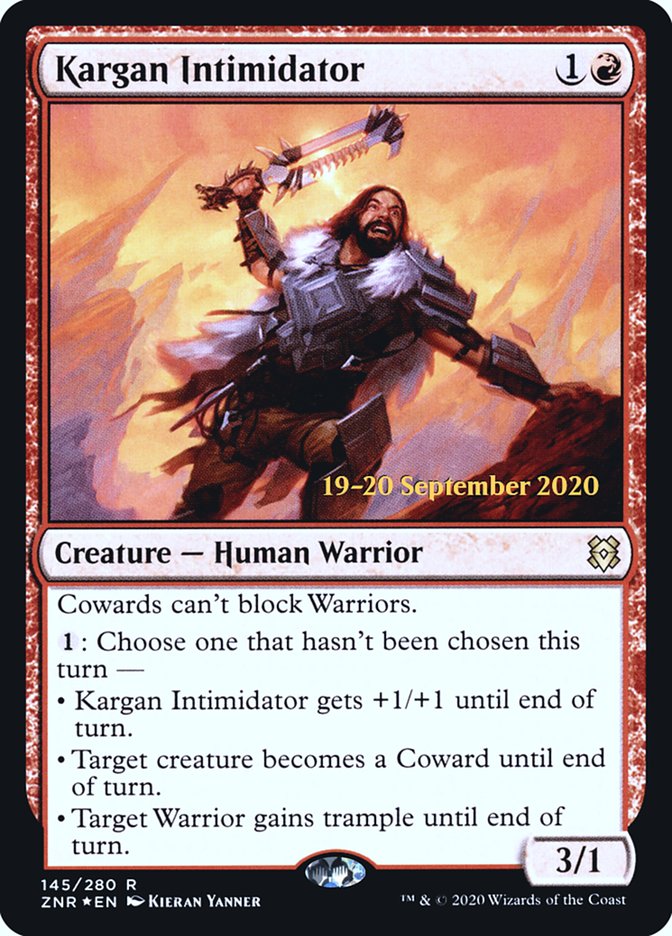 Kargan Intimidator [Zendikar Rising Prerelease Promos] | Dragon's Lair Comics and Fantasy Houston TX