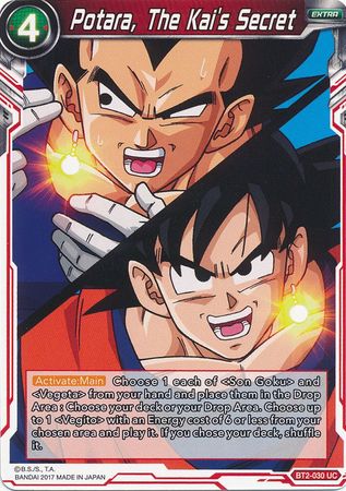 Potara, The Kai's Secret (BT2-030) [Union Force] | Dragon's Lair Comics and Fantasy Houston TX