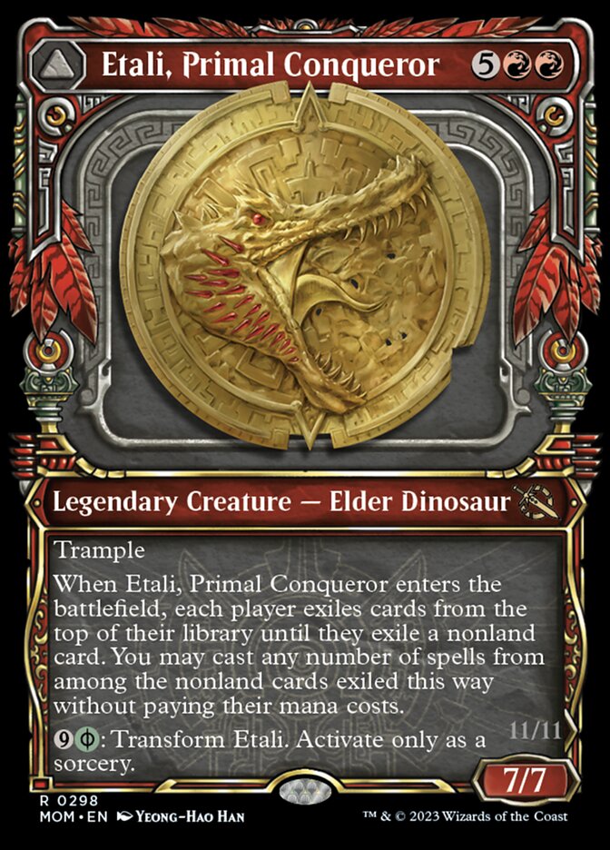 Etali, Primal Conqueror // Etali, Primal Sickness (Showcase Planar Booster Fun) [March of the Machine] | Dragon's Lair Comics and Fantasy Houston TX