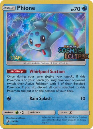 Phione (SM220) (Staff Prerelease Promo) [Sun & Moon: Black Star Promos] | Dragon's Lair Comics and Fantasy Houston TX