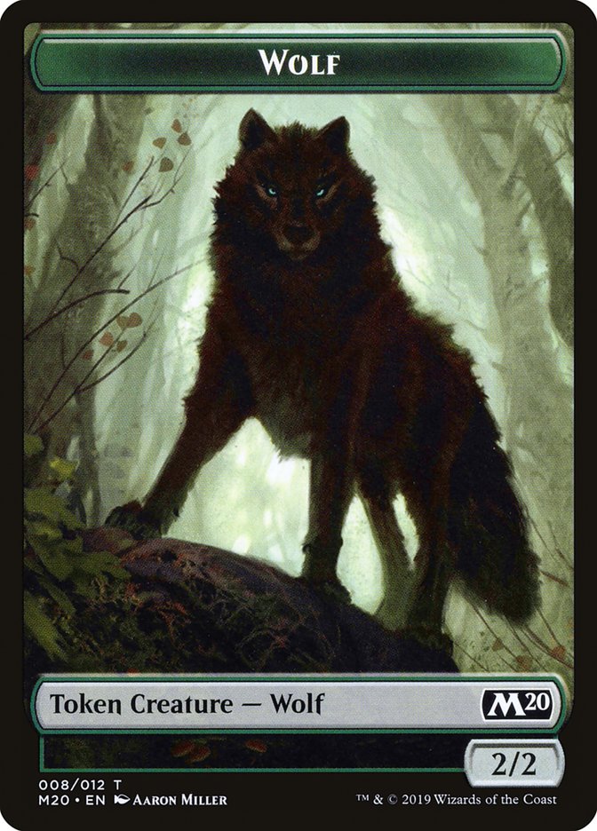 Wolf Token [Core Set 2020 Tokens] | Dragon's Lair Comics and Fantasy Houston TX