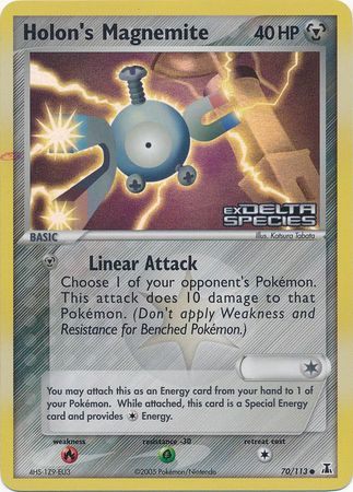 Holon's Magnemite (70/113) (Stamped) [EX: Delta Species] | Dragon's Lair Comics and Fantasy Houston TX