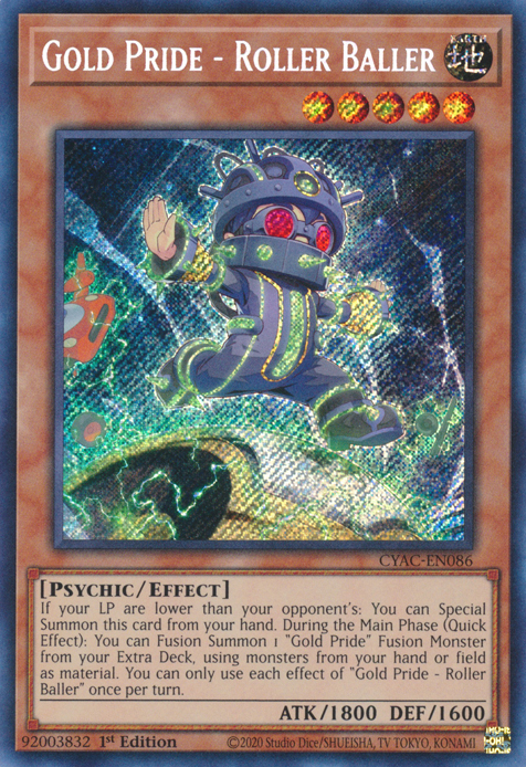 Gold Pride - Roller Baller [CYAC-EN086] Secret Rare | Dragon's Lair Comics and Fantasy Houston TX