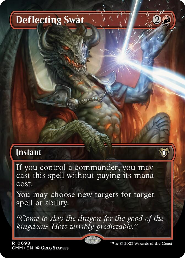 Deflecting Swat (Borderless Alternate Art) [Commander Masters] | Dragon's Lair Comics and Fantasy Houston TX