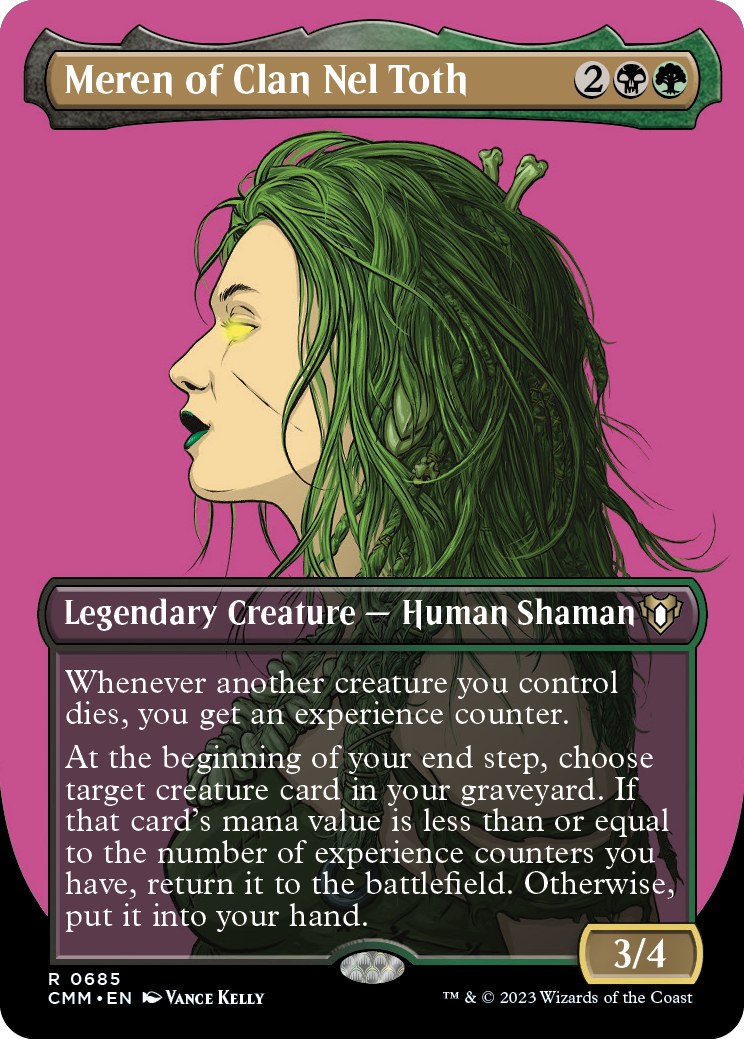 Meren of Clan Nel Toth (Borderless Profile) [Commander Masters] | Dragon's Lair Comics and Fantasy Houston TX