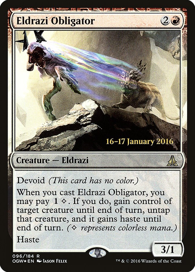 Eldrazi Obligator [Oath of the Gatewatch Prerelease Promos] | Dragon's Lair Comics and Fantasy Houston TX