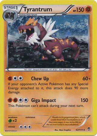 Tyrantrum (62/111) (Cosmos Holo) [XY: Furious Fists] | Dragon's Lair Comics and Fantasy Houston TX