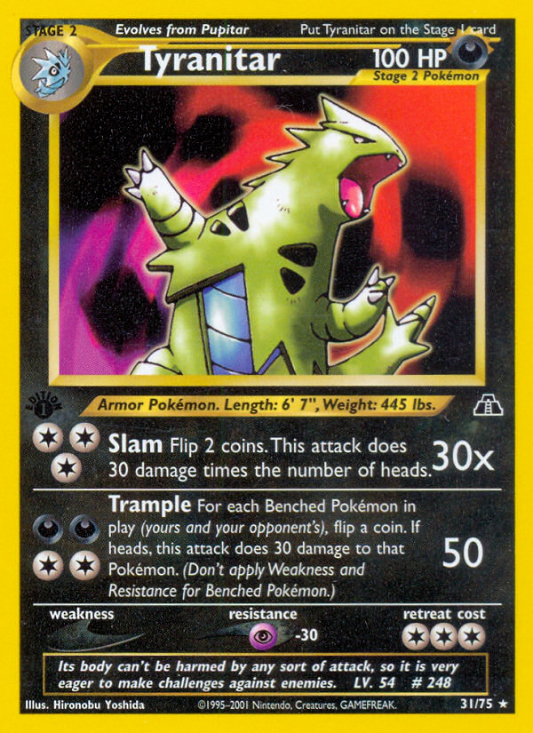 Tyranitar (31/75) [Neo Discovery 1st Edition] | Dragon's Lair Comics and Fantasy Houston TX