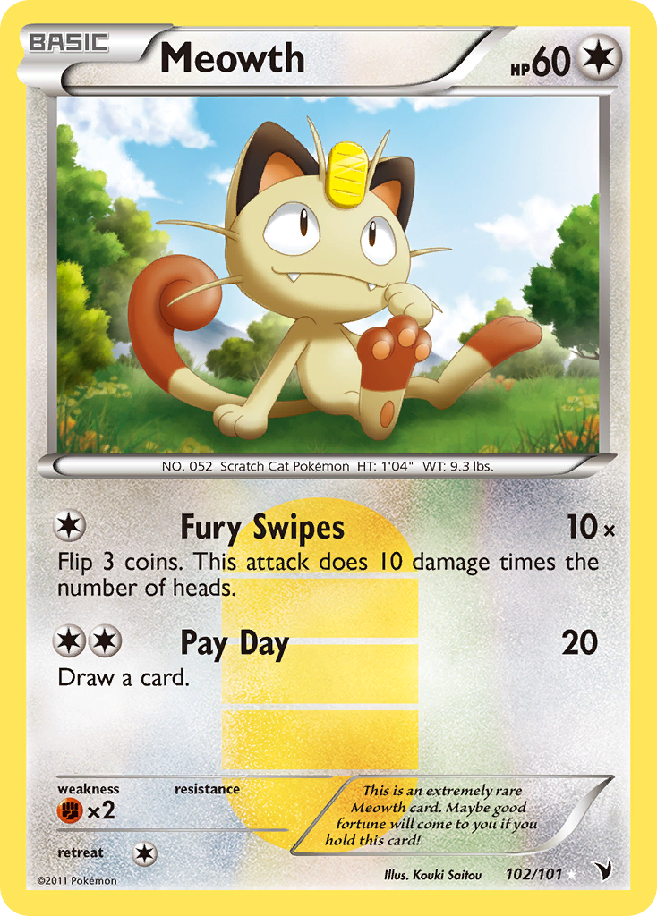 Meowth (102/101) [Black & White: Noble Victories] | Dragon's Lair Comics and Fantasy Houston TX