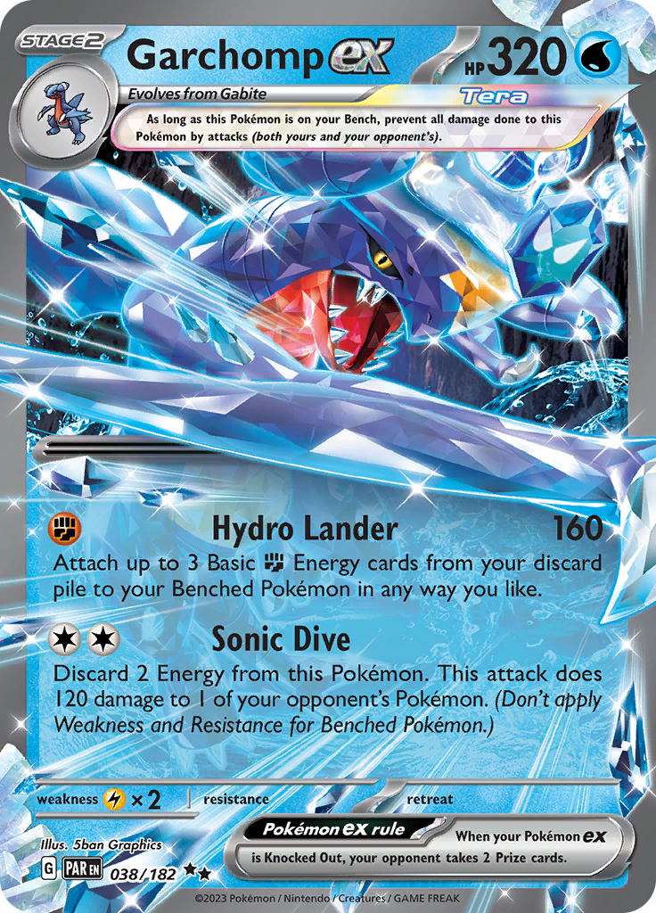 Garchomp ex (038/182) [Scarlet & Violet: Paradox Rift] | Dragon's Lair Comics and Fantasy Houston TX