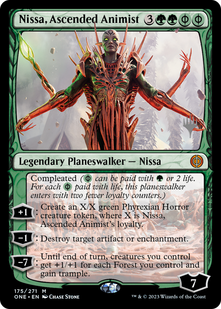 Nissa, Ascended Animist (Promo Pack) [Phyrexia: All Will Be One Promos] | Dragon's Lair Comics and Fantasy Houston TX