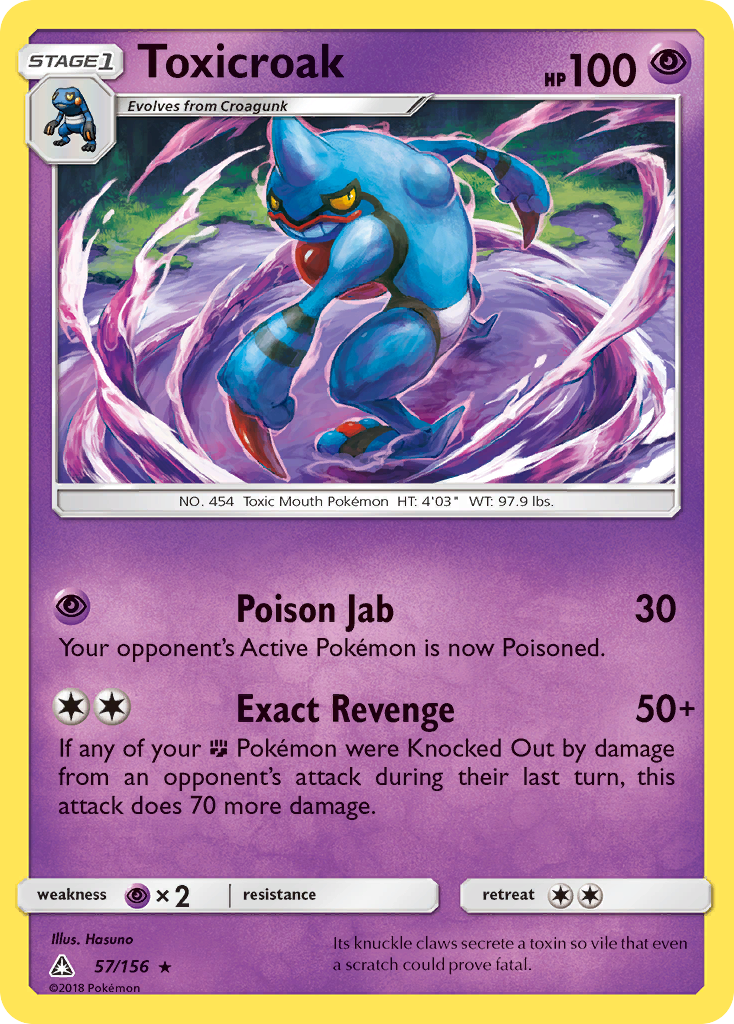 Toxicroak (57/156) [Sun & Moon: Ultra Prism] | Dragon's Lair Comics and Fantasy Houston TX