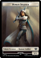 Human Soldier (0014) // Food (0022) Double-Sided Token (Surge Foil) [The Lord of the Rings: Tales of Middle-Earth Tokens] | Dragon's Lair Comics and Fantasy Houston TX