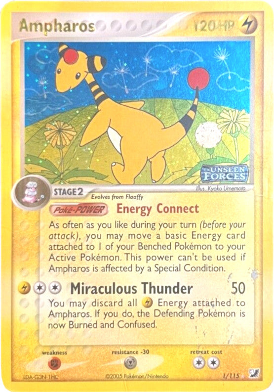 Ampharos (1/115) (Stamped) [EX: Unseen Forces] | Dragon's Lair Comics and Fantasy Houston TX
