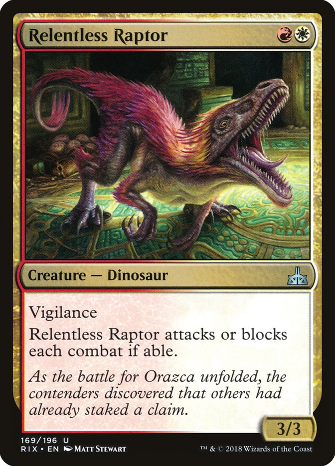 Relentless Raptor [Rivals of Ixalan] | Dragon's Lair Comics and Fantasy Houston TX